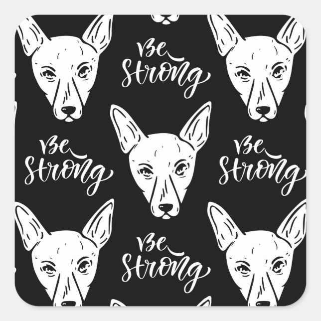 Pattern Pets Strong Dogs Lover  Square Sticker (Front)