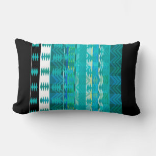 pattern pillow geometric abstract turquoise blue