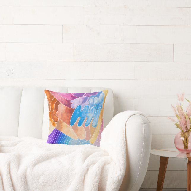 Pattern/Pillow/Watercolor/Retro/Art/Modern/Design Cushion (Couch)