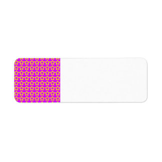 Pattern: Pink Background with Yellow Stars Return Address Label