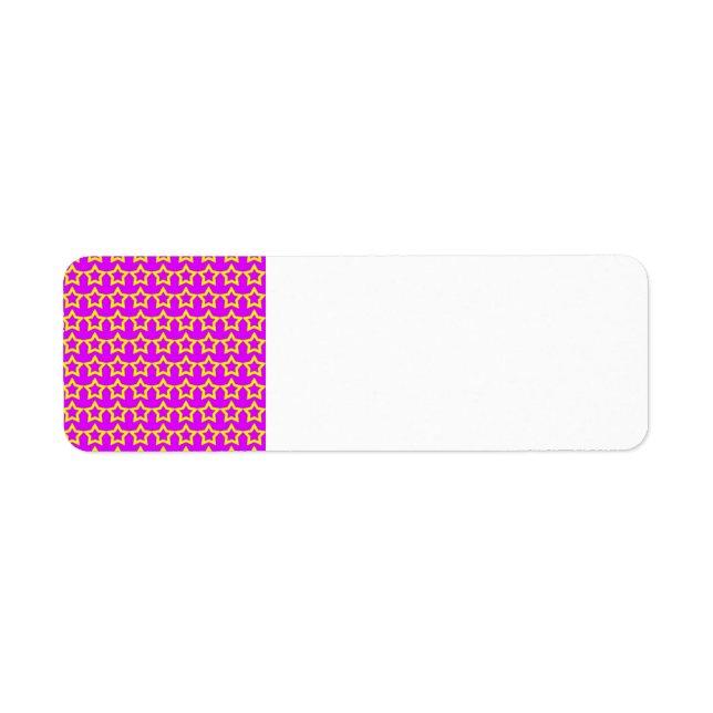 Pattern: Pink Background with Yellow Stars Return Address Label (Front)