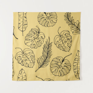 Pattern Plants Leaf from tropical forests and Mons Tapestry