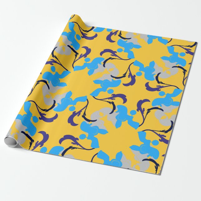 Pattern Poodle Dogs Wrapping Paper (Unrolled)