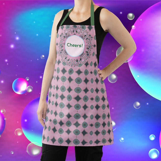 Pattern Powder Pink All-Over Print Apron. Apron (Creator Uploaded)