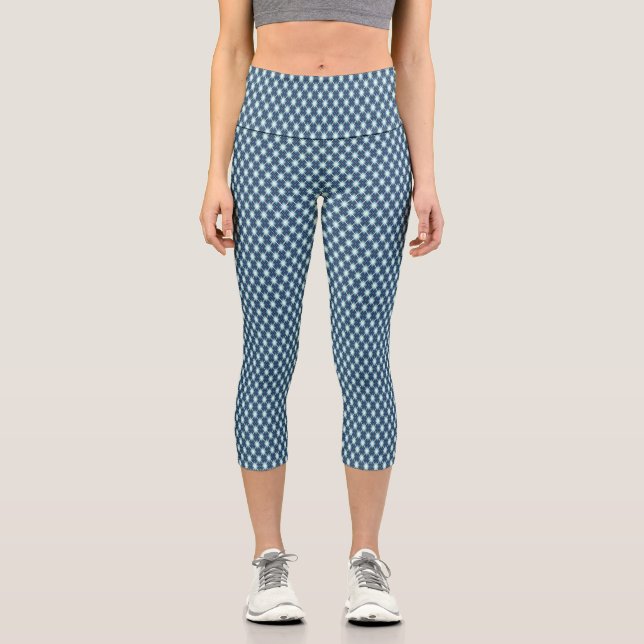 Pattern Print High Waist Yoga Capri XS (0-2) Leggings (Front)