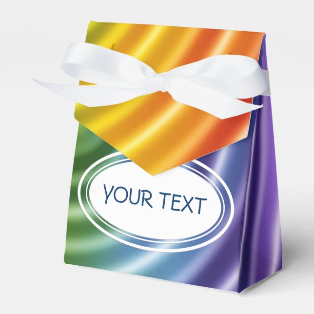 Pattern - rainbow ripples + your text favour box (Front Side)