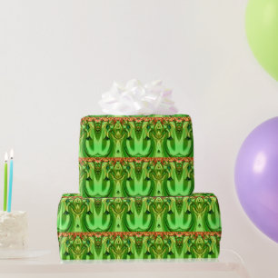 ~ Pattern Red Green ~ Fractal ~ Wrapping Paper