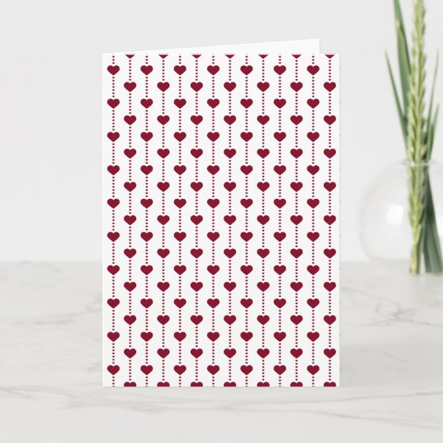 Pattern/Red Hearts Holiday Card (Front)