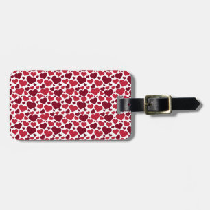 Pattern/Red Hearts Luggage Tag