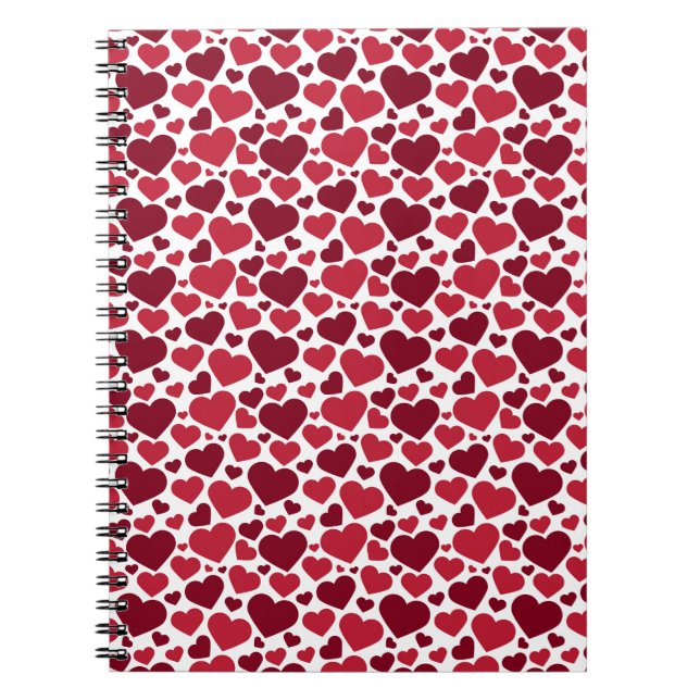 Pattern/Red Hearts Notebook (Front)