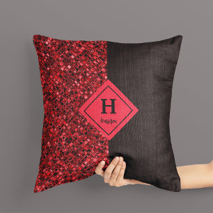 Pattern Red Shiny Throw Pillow