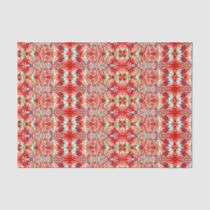 Pattern Red Teal White Colourful Modern Vintage Tissue Paper