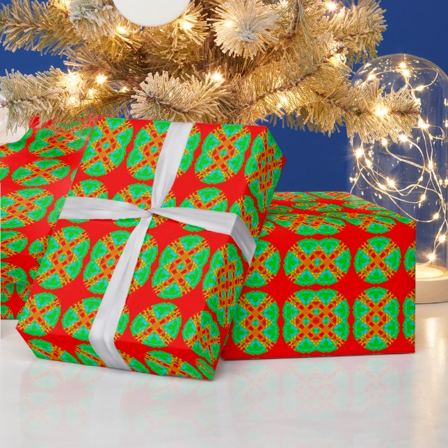 ~ Pattern Red Yellow Green Shades ~ Wrapping Paper (Holidays)