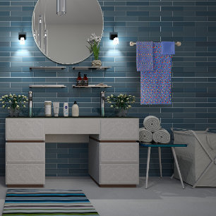 Pattern red yellow mini wildflower bath towel set