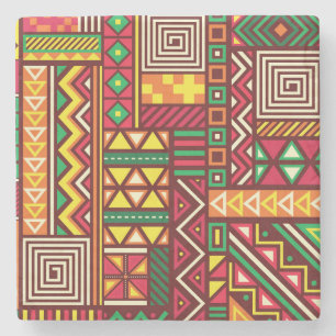 Pattern Representing Unity, Liberation, & Wealth Stone Coaster