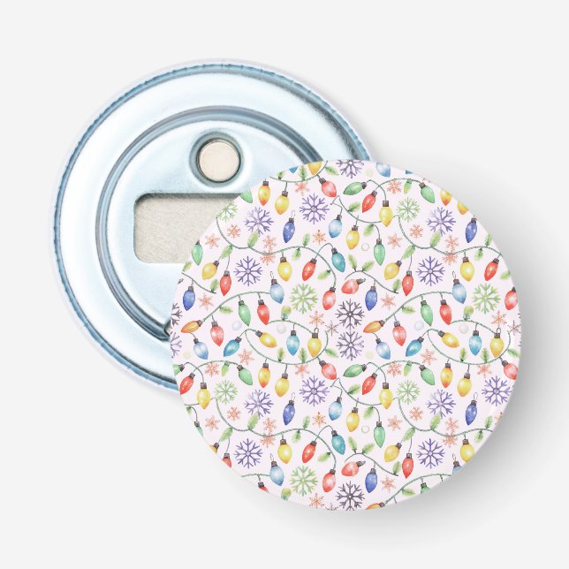 Pattern Retro Christmas Lights Bottle Opener (Front)