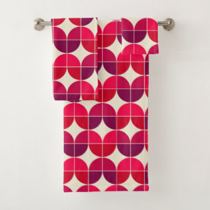 Pattern retro coloured bath towel set
