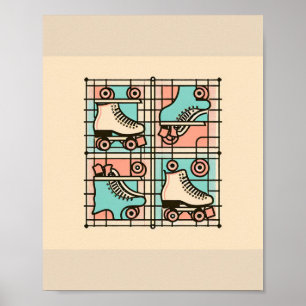 Pattern Roller Skates Art Poster