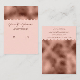 Pattern Rose Gold Foil Earring Holder Display Card