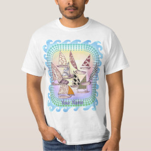 Pattern Sailboats t-shirt