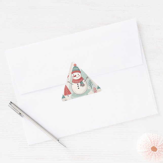 Pattern Scandinavian Snowman Triangle Sticker (Envelope)
