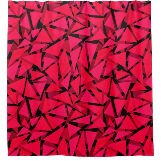 pattern scarlet bright red ,geometric ,abstract th shower curtain (Front)