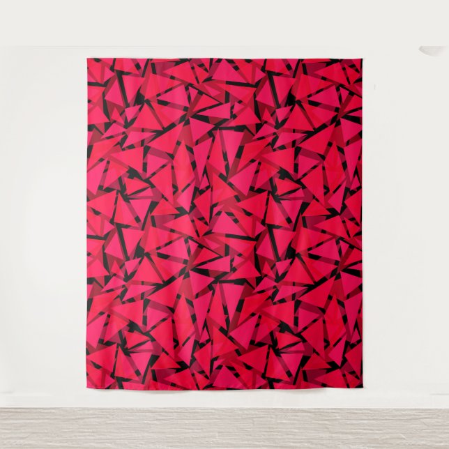 pattern scarlet bright red ,geometric ,abstract th tapestry (Front)