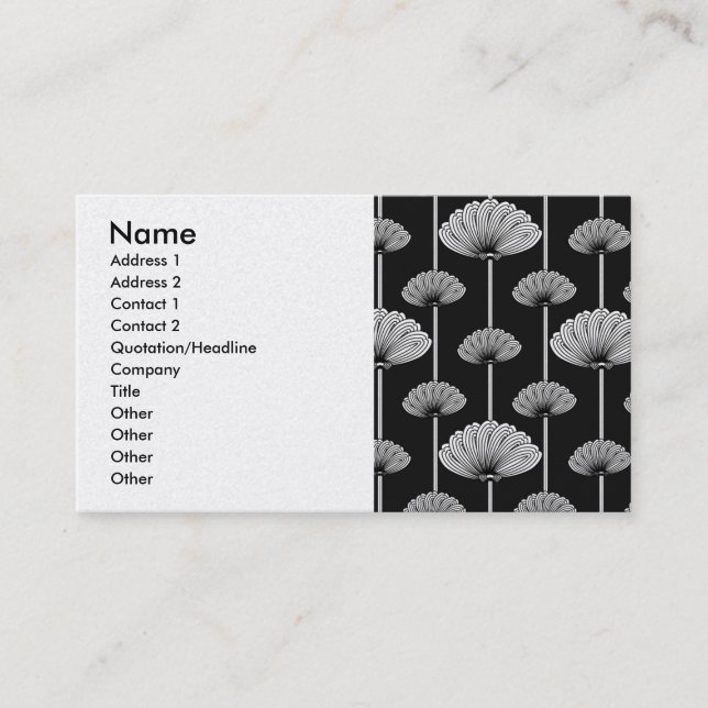 pattern_secbw, Name, Address 1, Address 2, Cont... Business Card (Front)