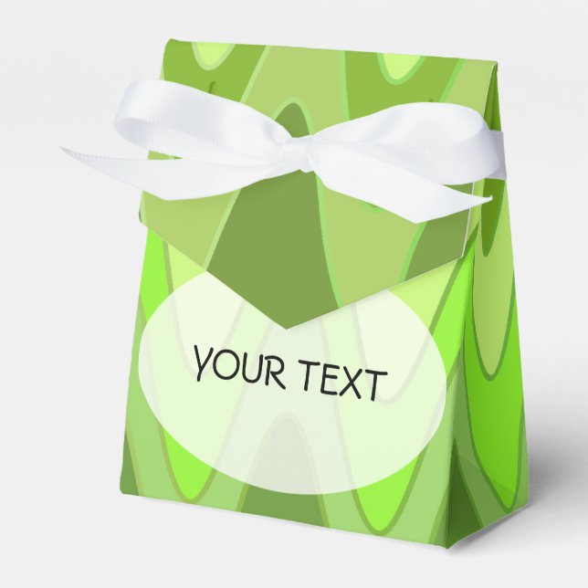 Pattern - sinus zigzag green + your text favour box (Front Side)
