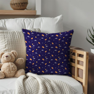 Pattern space lavender orange dark blue cushion