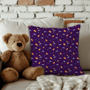 Pattern space lavender orange dark blue cushion