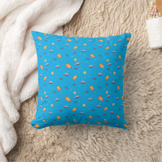 Pattern space lavender orange turquoise cushion