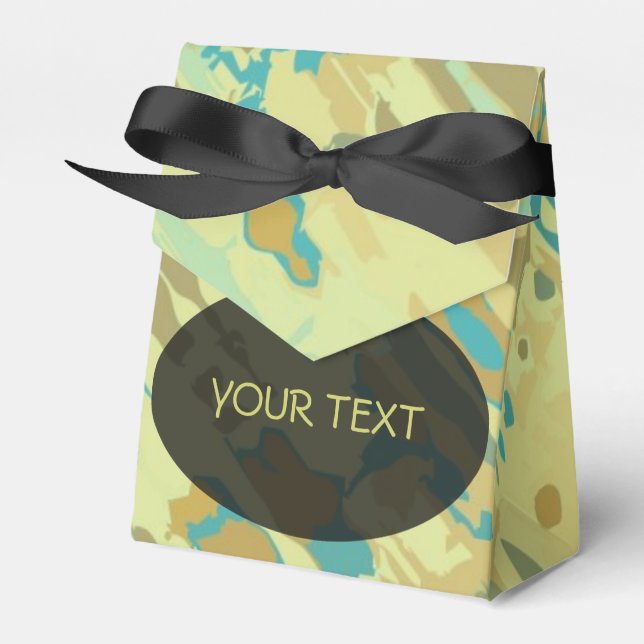 Pattern - splatter camouflage + your text favour box (Front Side)