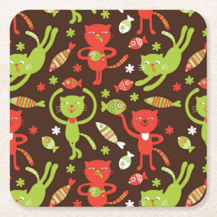 pattern square paper coaster