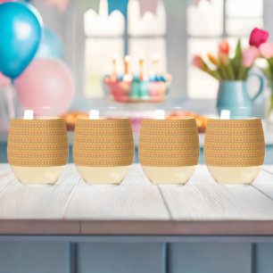 Pattern Stemless Wine Glass Set Party Chic