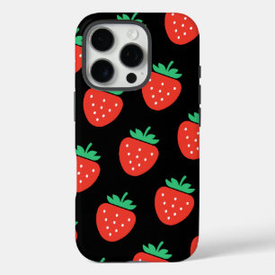 pattern strawberries iPhone 16 pro case