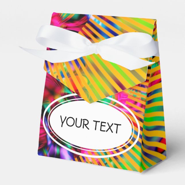 Pattern - stripes - yellow + your text & backgr. favour box (Front Side)