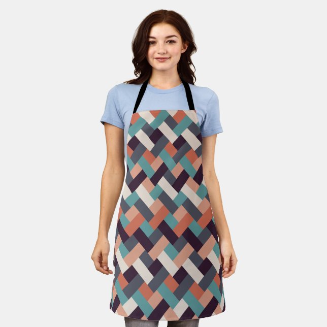 Pattern Stylish Fashion- Geometric Modern Vintage  Apron (Worn)