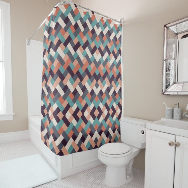 Pattern Stylish Fashion- Geometric Modern Vintage Shower Curtain (In Situ)