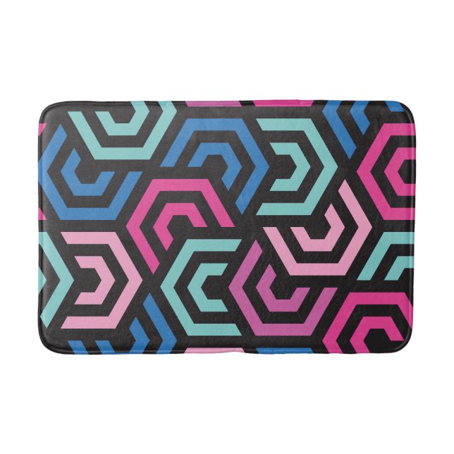 Pattern Stylish Modern- Fashion Geometric colourfu Bath Mat (Front)