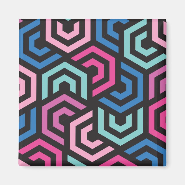 Pattern Stylish Modern- Fashion Geometric colourfu Magnet (Front)