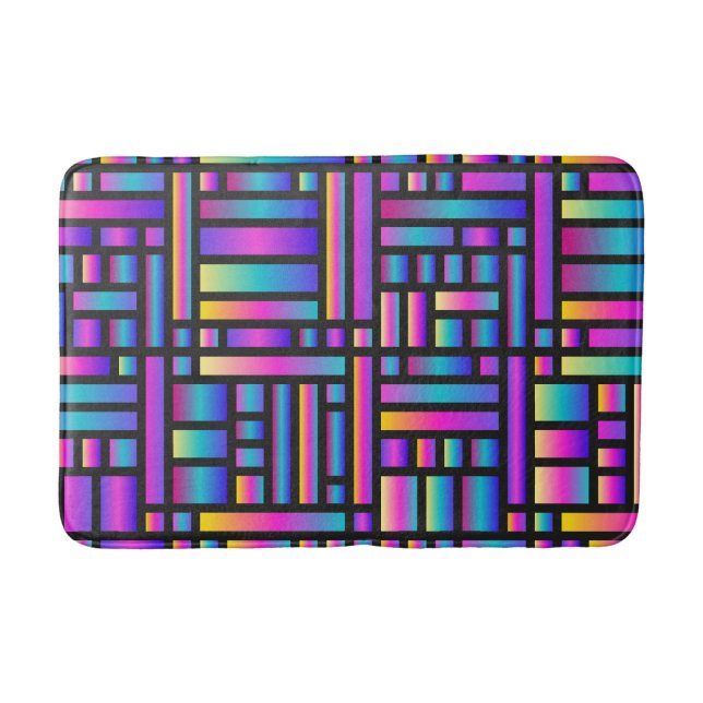 Pattern Stylish Modern- Fashion Geometric Tartan Bath Mat (Front)