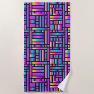 Pattern Stylish Modern- Fashion Geometric Tartan Beach Towel
