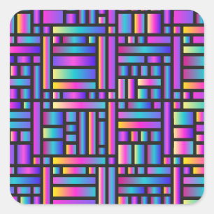 Pattern Stylish Modern- Fashion Geometric Tartan Square Sticker
