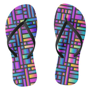 Pattern Stylish Modern- Fashion Geometric Tartan Thongs