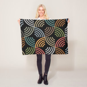 Pattern Stylish Modern- Fashion Geometric Vintage Fleece Blanket