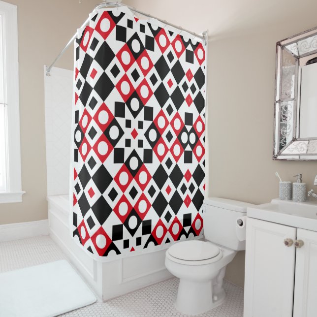 Pattern Stylish Modern Geometric Vintage      Shower Curtain (In Situ)