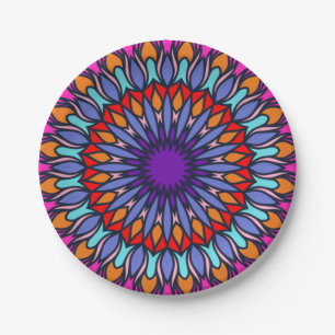 Pattern Summer Fashion Colourful Vintage Trendy Paper Plate