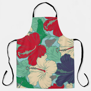 Pattern summer fashion. Exotic flowers in allover Apron