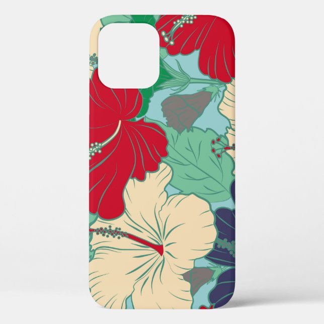 Pattern summer fashion. Exotic flowers in allover  Case-Mate iPhone Case (Back)